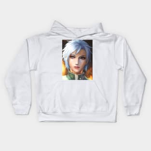 White Hair Anime Boy Kids Hoodie